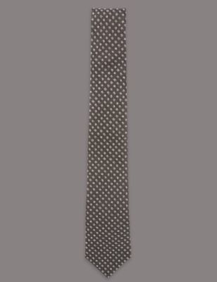 Pure Silk Crosshatch Spot Tie